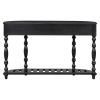 52''Modern and Contemporary Curved Console Table Sofa Table Entryway Table for Hallway Living Room with 4 Drawers and 1 Shelf